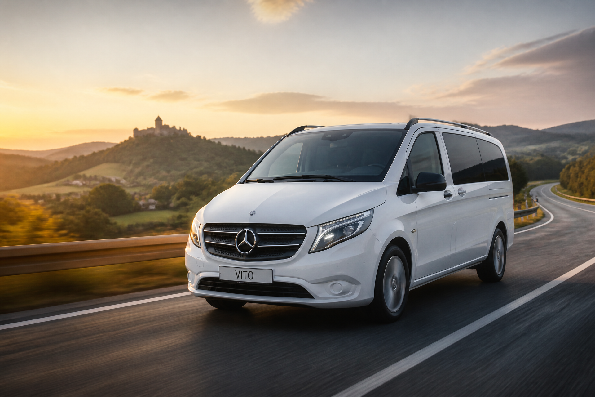 Mikrobus osobní autodopravy Personal Transport Prague na cestě